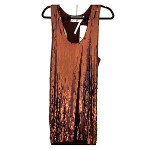 YaYa Aflalo Brown Sequin Mini Dress